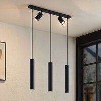 Lindby Sanad pendant light, 70 cm, 5-bulb, black, GU10