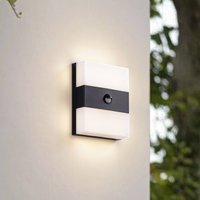 PRIOS LED outdoor wall light Teekon, anthracite, sensor, IP44