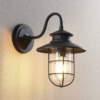 Lindby utomhusvägglampa Kyan, höjd 32 cm, svart, IP44, E27