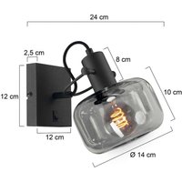 Steinhauer Glaslic vägglampa, rökgrå, 1 lampa, glas, metall