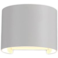LED-Außenwandleuchte Davos rund, weiß, dimmbar, Aluminium