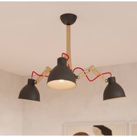 Lamkur Plafonnier Skansen à 3 lampes réglables, noir