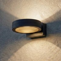Lindby Selviro LED outdoor wall light, anthracite, Ø 20 cm, IP65