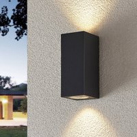 Lucande wall spotlight Lavina, 17 cm, anthracite, 2-bulb, 4-way