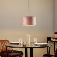EMIBIG LIGHTING Hänglampa Jari tygskärm 1 lampa, roséguld