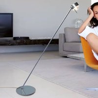 Top Light Lampe sur pied LED Puk Floor Mini Single chrome mat