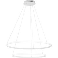 Luce Ambiente Design LED-pendellampa Axis, Ø 80/60 cm, vit, metall, CCT