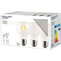 Müller-Licht LED bulb E27 7W 827 matt 3-pack