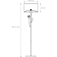 Lucide Extravaganza Chimp golvlampa, guld matt/svart