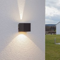 Lucande Jarno LED outdoor wall light, anthracite, metal, 9 cm