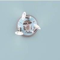 Elobra Taklampa Little Indians, tvättbjörn Oskar, blå