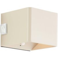 Brilliant LED outdoor wall lamp Iseo, beige, width 10 cm, sensor