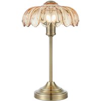 Markslöjd Bordslampa Kurage, antikmässing/bärnsten, glas, höjd 43 cm, E27