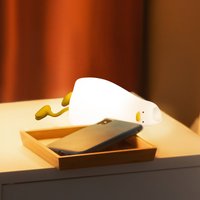 FH Lighting LED bedside table lamp Ducky, duck, white, timer, dimmable