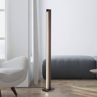 LED floor lamp PURE Lines, black, wood, remote control, 140 cm