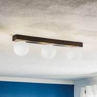 Markslöjd Mini badrumstaklampa, 3 lampor, svart, glas/metall