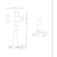 Lucide LED-pendellampa för barnrum Fokker, grå Längd 46 cm Metall