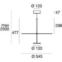 Linea Light LED-hänglampa Stilo_P, svart, Ø 55 cm, IP40
