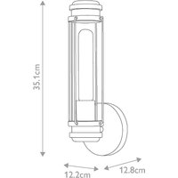 HINKLEY Applique murale pour salle de bain Masthead, chrome, à 1 lampe, hauteur 35 cm,