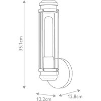 HINKLEY Masthead vägglampa till bad, krom, 1 lampa, höjd 35 cm, IP44