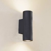 Lindby, applique murale Christa, anthracite, béton, 25 cm, cannelée