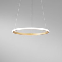 Luce Ambiente Design LED-pendellampa Axis, Ø 40 cm, guldfärgad, metall, CCT