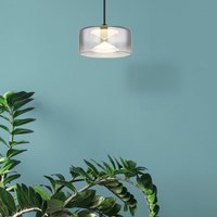 Globo Suspension LED Belinda, Ø 15 cm, gris fumé, verre