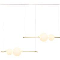 Zambelis LED-hänglampa 22235 Längd 105 cm guld/vit/opal