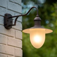 Lucide Aruba utomhusvägglampa, Ø 25 cm, rostbrun