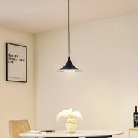 Lindby suspension Jarl, noir, métal, Ø 35 cm, G9