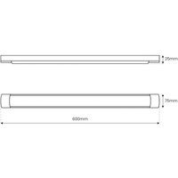 Milagro Lighting Plafonnier LED Batten, longueur 60 cm, aluminium, blanc, 4 000 K