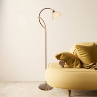 Steinhauer Anthea floor lamp, bronze, cream, metal, glass, E27