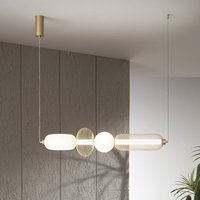 Luce Ambiente Design Suspension LED INKAS, hauteur 90 cm, couleur or, verre/métal, CCT