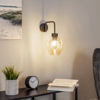 EMIBIG LIGHTING Vägglampa Lukka, 1 lampa, svart/bärnstensfärgad