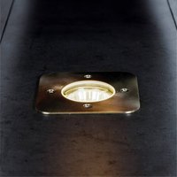 Prios Riya recessed floor light, angular, stainless steel