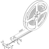 Hera LED strip Basic-Tape F, IP54, 3,000K, length 500cm
