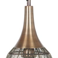 Trio Lighting Soraya pendant light, 1-bulb, oval, metal, antique brass