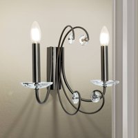 Orion Applique murale Ariane, couleur nickel, largeur 37,5 cm, cristal