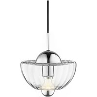 DESIGN BY US Hänglampa Lotus, klar, Ø 25 cm, glas, munblåst