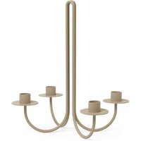 ferm LIVING Ljusstake Sway, beige, höjd 30 cm, järn