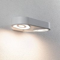 Paulmann LED-utomhusvägglampa Silma vit 2 lampor IP44