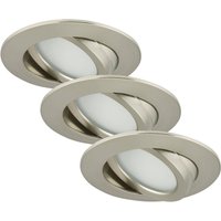 Briloner 3-Pack lutbar LED-inbyggnadslampa Bert, nickel