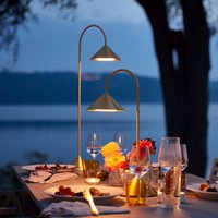 Lampa stołowa LED FRANDSEN Grasp, kolor mosiądz, wysokość 47 cm