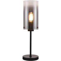 Freelight Lampe de table Ventotto, noir/fumée, hauteur 57 cm, métal/verre