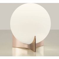 Terzani bordslampa Oscar, roséguld, Ø 20 cm, opalglas