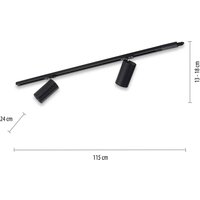 PURE Technik LED track light, 2-bulb, black