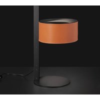 Oluce Parallel 296 table lamp, brown leather