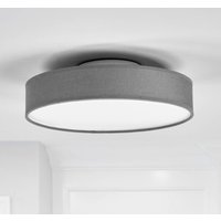 Lindby Plafonnier LED Saira, Ø 30 cm, gris, textile