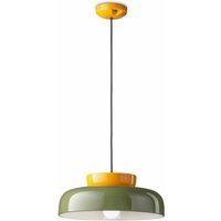 Ferroluce Maracanà hanging light, yellow/sage green