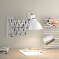 Steinhauer Utdragbar metallvägglampa Kordian, vit